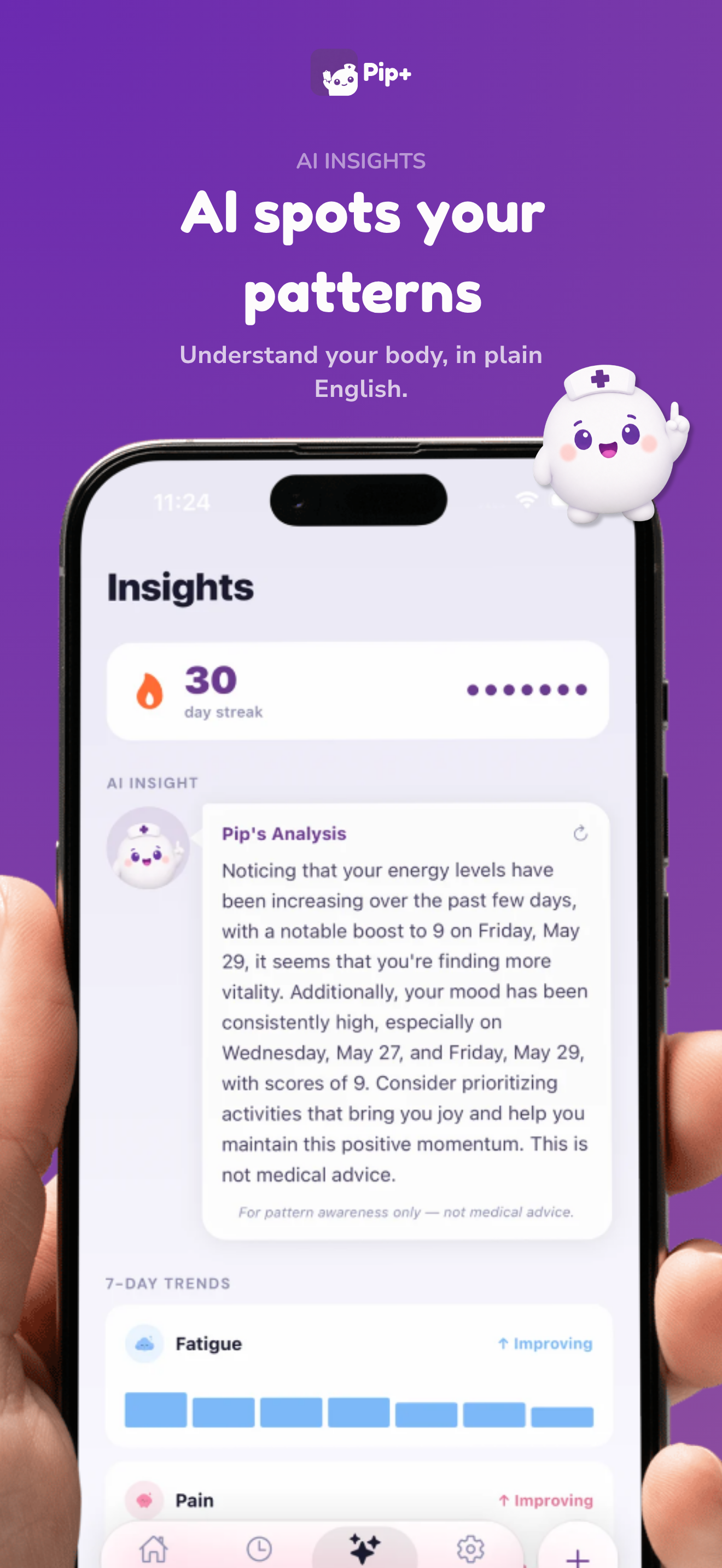 Pip AI insights screenshot