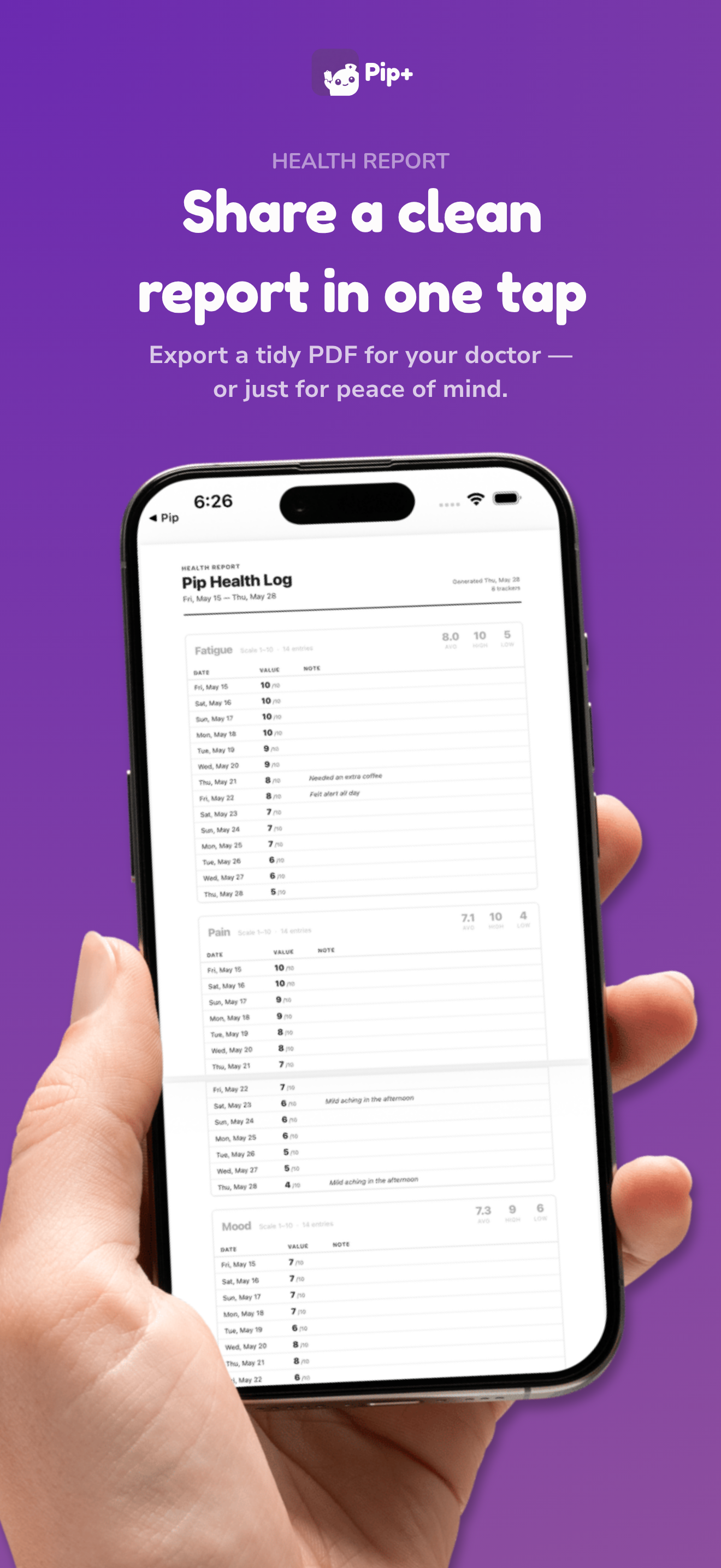 Pip health report screenshot